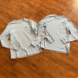 Two Vineyard Vines Blue Youth XL T Shirt Top Whale Casual Long Sleeve